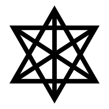 Metatron küp Kutsal Geometri simgesi siyah renk vektör illüstrasyon düz resim biçimi