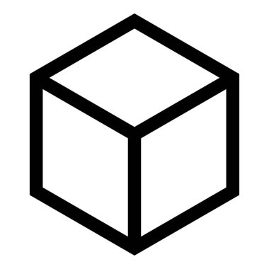 Hexagedron Kutsal Geometri simgesi simgesi siyah renk vektör resimleme düz biçimi