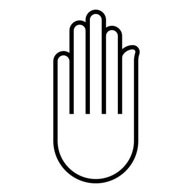 Akhimsa Ahimsa kol Jainizm Jain din sembolü Dharma Ahinsa simge siyah renk illüstrasyon düz resim basit