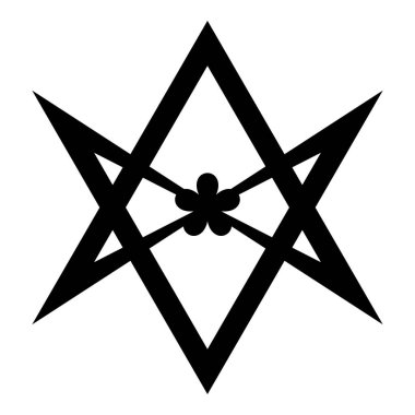 Thelema Unicursal Altıgen sembolü Altıgen İşlenmemiş Altıgen Telemma Kutsal Geometri simgesi Siyah Renk Resimleri düz biçimi