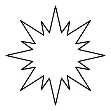 Yıldız Beytüllahim Noel dış hatları çizgi simgesi siyah renk vektör illüstrasyon ince düz biçim