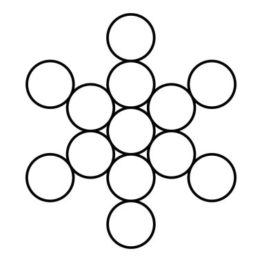 Yaşam sembolünün meyvesi Kutsal geometri dış hat dış hat simgesi siyah renk vektör çizim resmi ince düz düz biçim