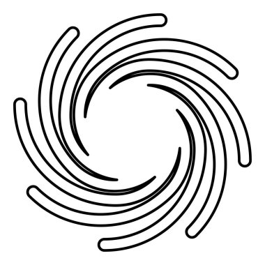Altın spiral Kutsal Geometri sembolü dış hat çizgisi simgesi siyah renk vektör illüstrasyon görüntüsü ince düz düz biçim