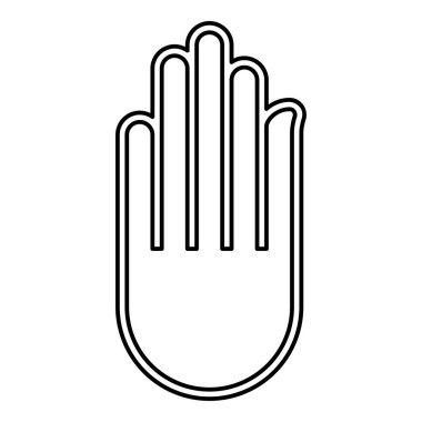 Akhimsa Ahimsa kolu Jainizm Jain dini sembolü Dharma Ahinsa dış hat simgesi siyah renk vektör illüstrasyon görüntüsü ince düz düz