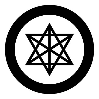 Metatron küp Kutsal geometri simgesi dairesel yuvarlak siyah renk vektör illüstrasyon resmi katı ana hat biçimi basit