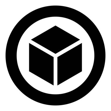 Hexagedron Kutsal Geometri simgesi simgesi dairesel yuvarlak siyah renk vektör illüstrasyon resmi katı dış hat biçimi basit