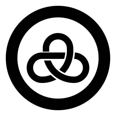 Gordian düğümü Kutsal geometri simgesi simgesi yuvarlak siyah renk vektör illüstrasyon biçimi basit ana hat biçimi