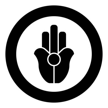 Sembol Natib Qadish Kappu avuç içi Hamsa Levantian neo paganizm neopaganizm dini sembol Daire şeklinde el-Hint putperestlik simgesi yuvarlak siyah renk illüstrasyon resmi katı tasvir biçimi
