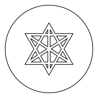 Metatron küp Kutsal geometri simgesi yuvarlak siyah renk vektör illüstrasyon çizim çizgisi ince çizgi biçimi basit