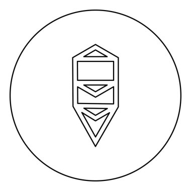 Ağaç yaşamı Kutsal geometri simgesi yuvarlak siyah renk vektör resimleme çizgisi ince çizgi çizgisi basit