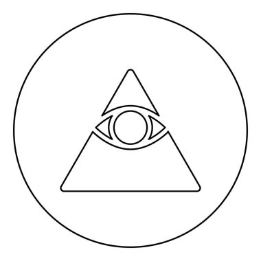 Kao Illuminati üçgenindeki piramitte tüm gören gözlere siyah renkli çizim çizimi çizim çizgisi çizgisi çizim çizgisi çizgisi biçiminde masonik simge ver