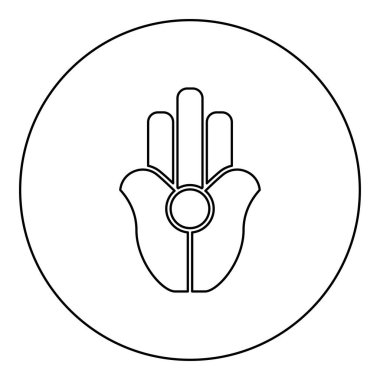 Sembol Natib Qadish Kappu palmiyesi Hamsa Levantian neo putperestlik neo neopaganizm dini sembol daire şeklinde siyah renk illüstrasyon çizim çizgisi ince biçimli çember şeklinde Hint putperestlik simgesi