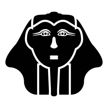 Firavun polisi Faro maskesi simgesi siyah renk vektör illüstrasyon resmi düz stil