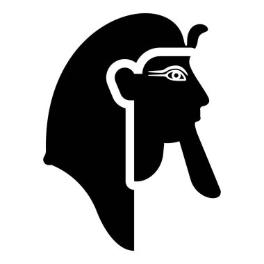 Firavun polisi Faro maskesi simgesi siyah renk vektör illüstrasyon resmi düz stil