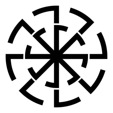 Svetch sembolü Slav putperest simgesi siyah renk vektör illüstrasyon basit düz resim biçimi imzalayın