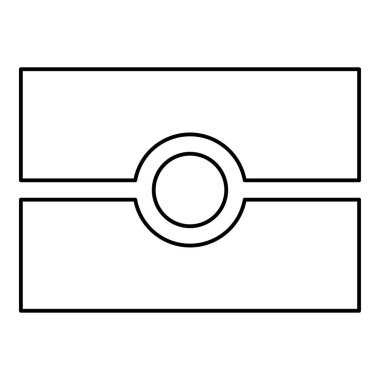 Biyometrik pasaport sembolü uluslararası dış hat ana hat simgesi siyah renk vektör illüstrasyon görüntüsü ince düz düz biçim