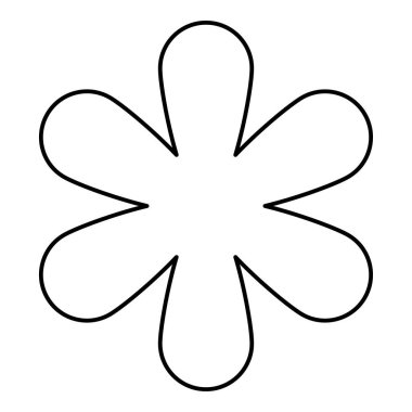 Asterisk işaret sembolü dış hat simgesi simgesi siyah renk vektör illüstrasyon resmi ince düz düz biçim