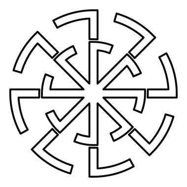 Svetch sembolü Slav putperest hatları ana hat simgesi siyah renk vektör illüstrasyon görüntüsü ince düz düz biçim