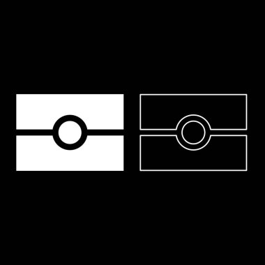 Biyometrik pasaport sembolü uluslararası simge beyaz renk vektör resimleme basit katı dolgu dış hat ince düz biçimli