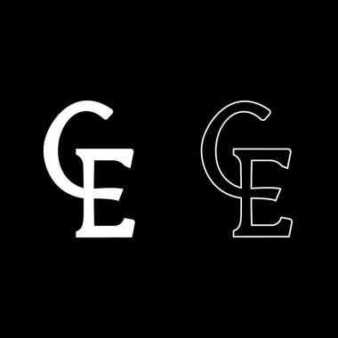 ECU Avrupa Para Birimi sembolü Euro para birimi işareti simgesi. Simge beyaz renk vektör illüstrasyon resmi basit düz çizgi dış hatlarını ince düz şekilde doldurur