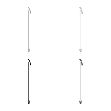 Mısır asası Uas simge gri siyah renk vektör illüstrasyon görüntüsü basit düz çizgi dış hatları ince düz