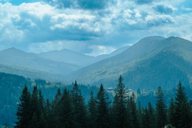 Dağlar görkemli bir şekilde yemyeşil bir denizin üzerinde yükseliyor, bulutlar sakin bir öğleden sonra tepemizde sürükleniyor..