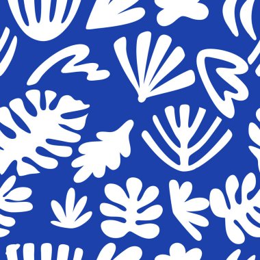 Tremdy pattern  background with abstract floral and leaf patterns clipart