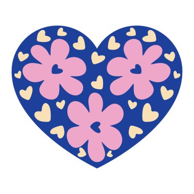 Çiçeklerden yapılmış kalp vektör çizimi 