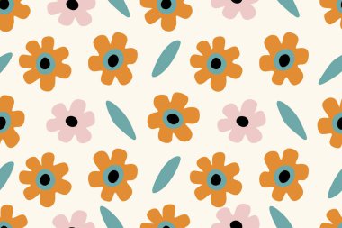 Renkli soyut çiçek sanatı kusursuz desen 