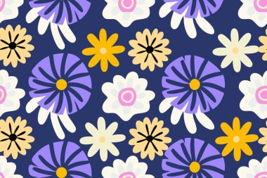 Renkli soyut çiçek sanatı kusursuz desen 