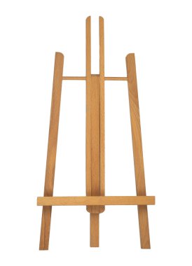 Tablo için küçük tahta Easel Beyaz üzerinde izole görünüm