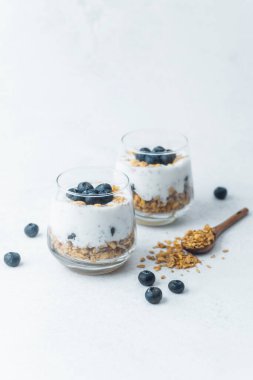 Taze yaban mersinli yoğurt tanecikleri.