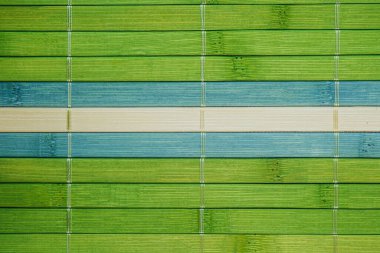  Plaj ya da spa yaşam tarzı tasarımı için mavi yeşil bambu paspas dokusu