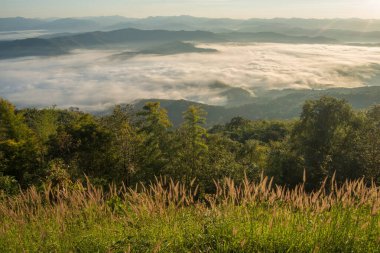 The beautiful landscape of Doi Samur Dao in Nan province of Thailand in winter season.
