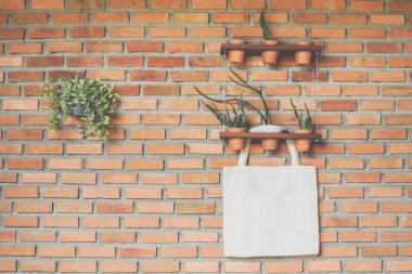 Tuğla duvar dekorasyonu arka planı.