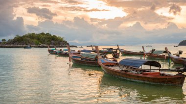 Beautiful sunrise in Koh Lipe island in Satun province of Thailand. clipart