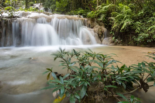 Cascada Kaeng Cascada Piedra Caliza Más Hermosa Provincia Chiang Rai — Foto de Stock
