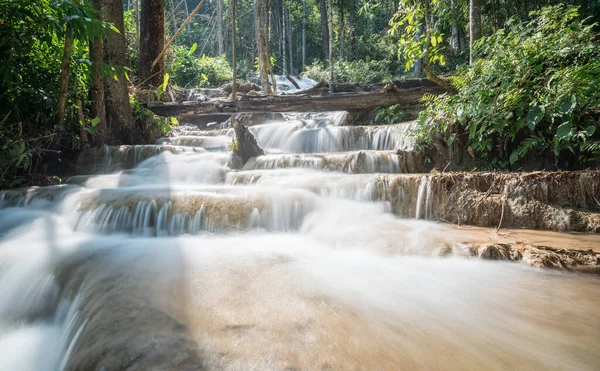 Cascada Kaeng Cascada Piedra Caliza Más Hermosa Provincia Chiang Rai — Foto de Stock