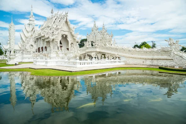 Fehér Templom Chiang Rai Ban Más Néven Wat Rong Khun — Stock Fotó