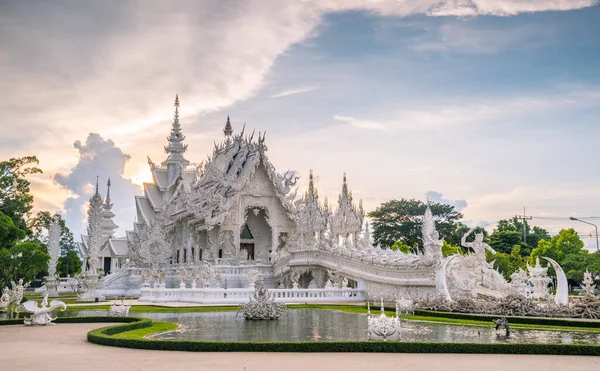 stock image 'The White Temple' in Chiang Rai, otherwise known as 'Wat Rong Khun' in Thai, The bizarre brainchild of Thai National Artist Chalermchai Kositpipat.