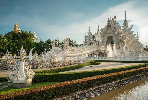 Fehér Templom Chiang Rai Ban Más Néven Wat Rong Khun — Stock Fotó