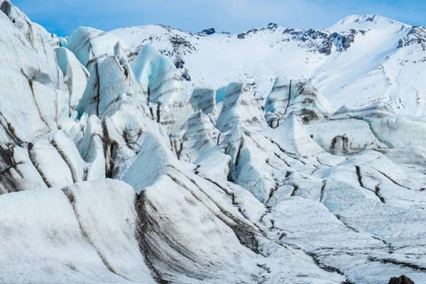 Ledová Stěna Ledovci Skaftafell Národního Parku Vatnajokull Jižním Islandu Vatnajkull — Stock fotografie