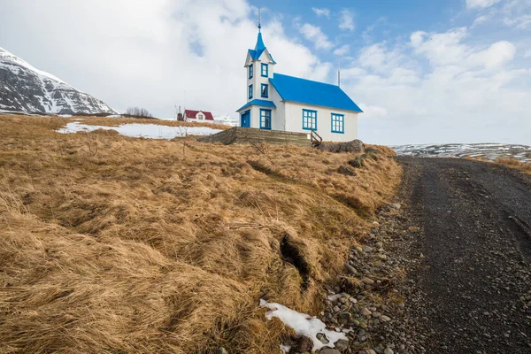 Iglesia Estilo Islandés Stodvarfjordur Ciudad Pescadores Región Oriental Islandia Islandia — Foto de Stock