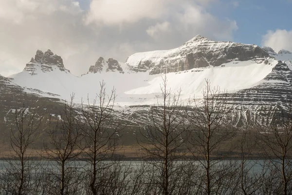 Vue Magnifique Sur Les Montagnes Stodvarfjordur Ville Pêcheurs Dans Région — Photo