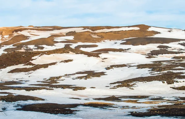 Gyönyörű Kilátás Nyílik Hegyekre Miután Havazott Myvatn Észak Izland — Stock Fotó