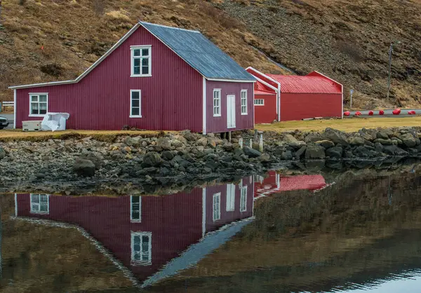 冰岛东部地区Eskifjordur镇斯堪的纳维亚风格的房子 — 图库照片