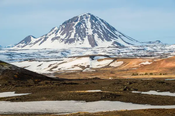 Gyönyörű Táj Észak Izlandon Közel Myvatn Természeti Vulkanikus Csodák Helyén — Stock Fotó