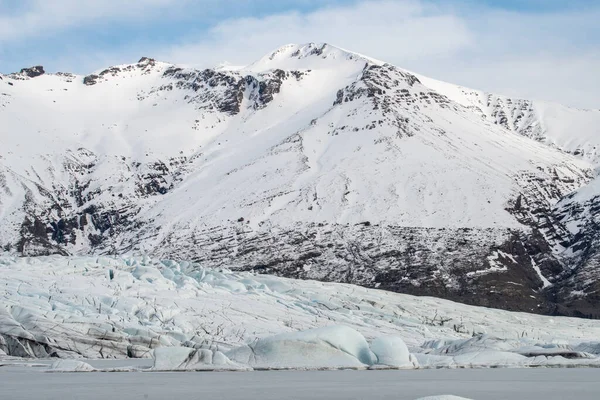 Vatnajkull Ulusal Parkı Ndaki Skaftafell Doğa Koruma Alanındaki Dağ Buzulların — Stok fotoğraf