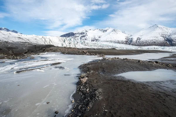 Вид Ледник Заповеднике Скафтафель Национальном Парке Ватнайкулл Исландии Таяние Которого — стоковое фото