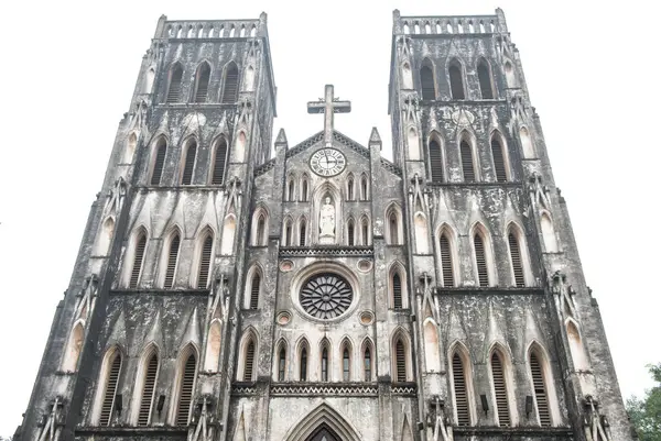 stock image The exterior element of St.Joseph's Cathedral an iconic Gothic Revival (Neo-Gothic style) church in Hanoi the capital city of Vietnam.